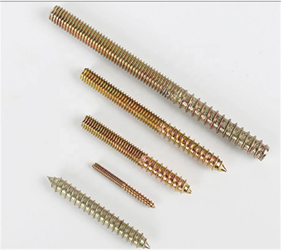taily supplier zinc plated Iron steel furniture hanger bolt Double Thread Hanger Screw