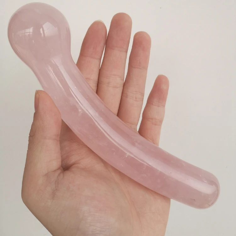  Wholesale natural pink crystal massage stick magic wand