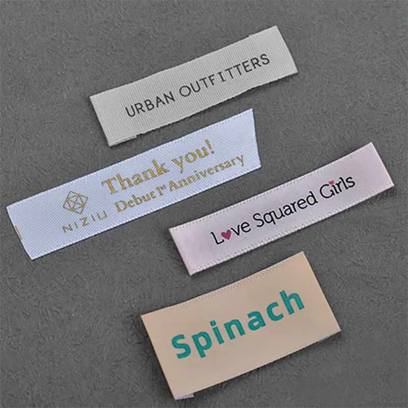 Private label clothing Tag Labels Custom brand personal design logo print woven label
