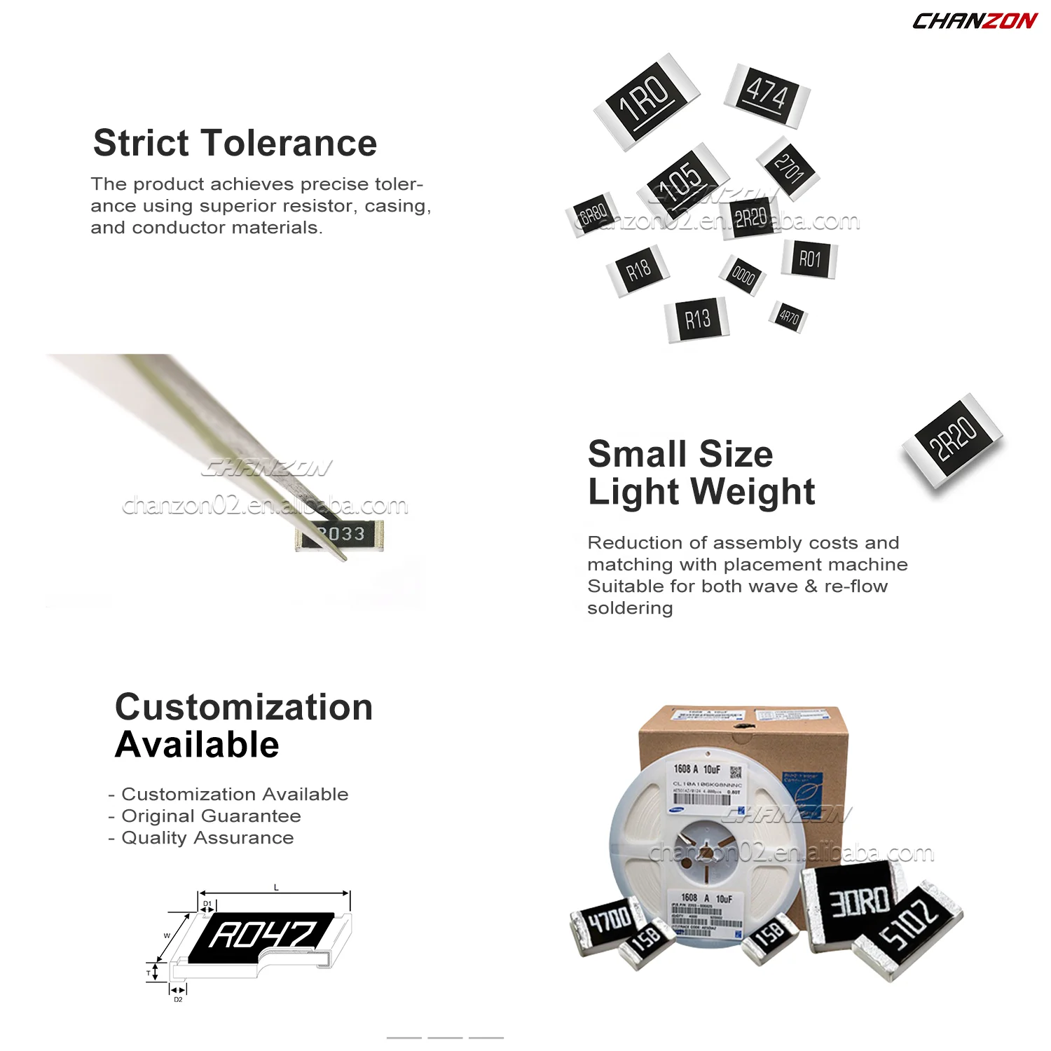 Все размеры SMD резисторы Чип 0402 0603 0805 1206 2010 2512 r002 r010 r13 Ом толстая пленка поверхностное крепление Электрический резистор
