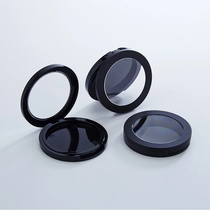 H018 Cosmetic packaging Spot clear 60mm thin round monolayer powder blush highlight contouring empty box plastic