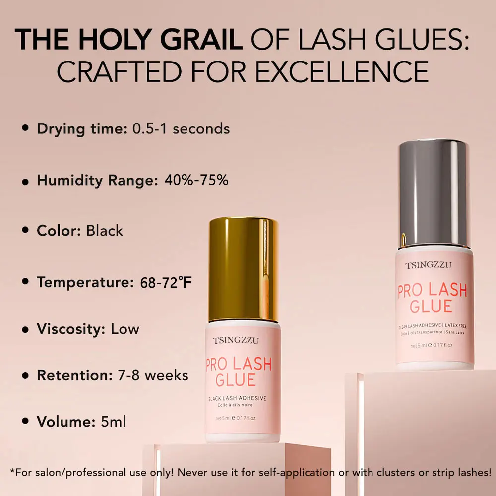 TZ 0.5 sec Fast dry professional low humidity strong individual private label lash glue adhesive eyelash extensions glue