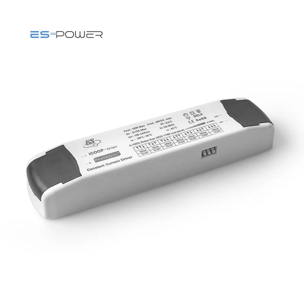 10W 10-48Vdc multiple output current 100mA 150mA 200mA 250mA 300mA 350mA 400mA Triac ELV Depth-dim adjustable LED driver