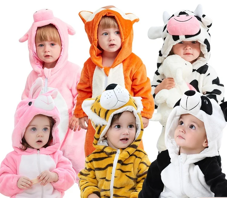 JQ1 Baby rompers winter panda costume for girls boys toddler animal jumpsuit Infant clothes pyjamas kids overalls sleepwear