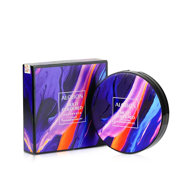 Alobon Highlight Mate 10 Colors Blusher Good Decorate Wholesale Hot Selling High Quality Popular Round Style Eyeshadow Palate