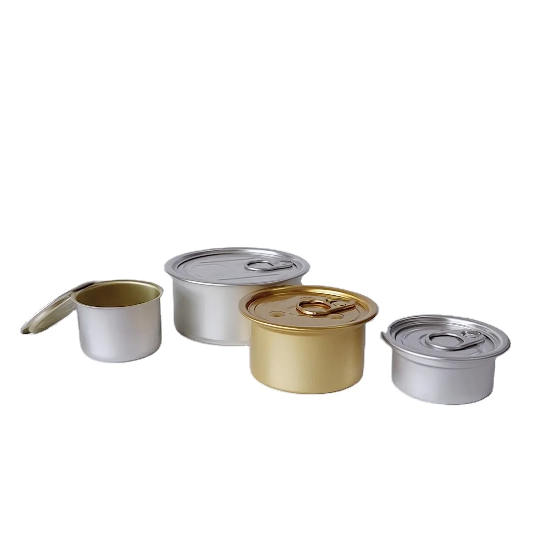 seasoning can custom printed tuna beef fish tin can with eoe peel off lids and plastic clear cover