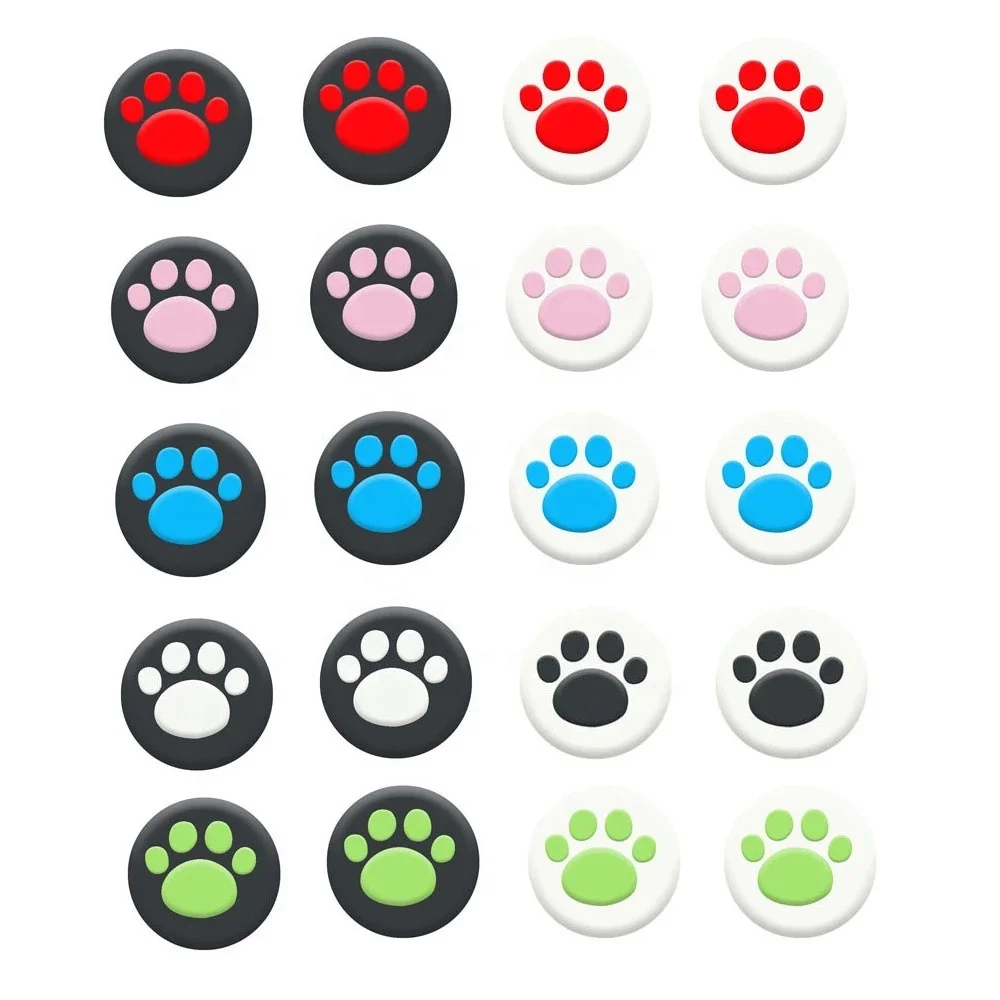 Cat Paw Thumb Stick Grip Controller Rubber Silicone Joystick Cover Case For Sony Ps5 Ps4 Ps3 Slim Xbox 360 One Switch Pro