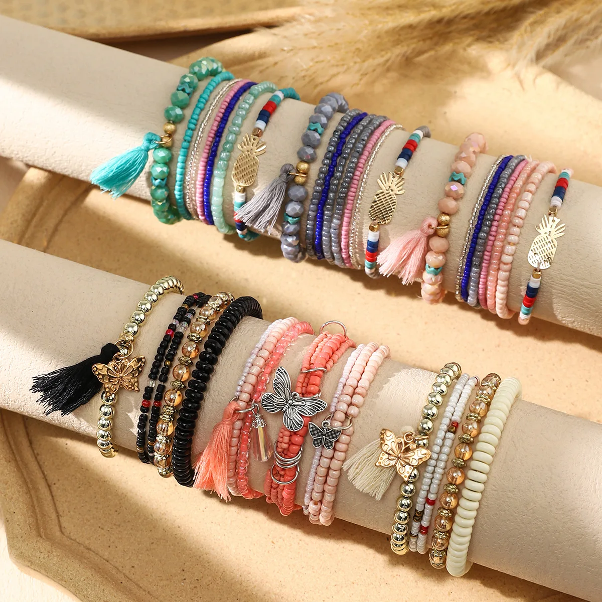 New Style Bulk Simple Bohemian Bracelet Wholesale Fashion Boho Beaded Bracelets With Charms For Women