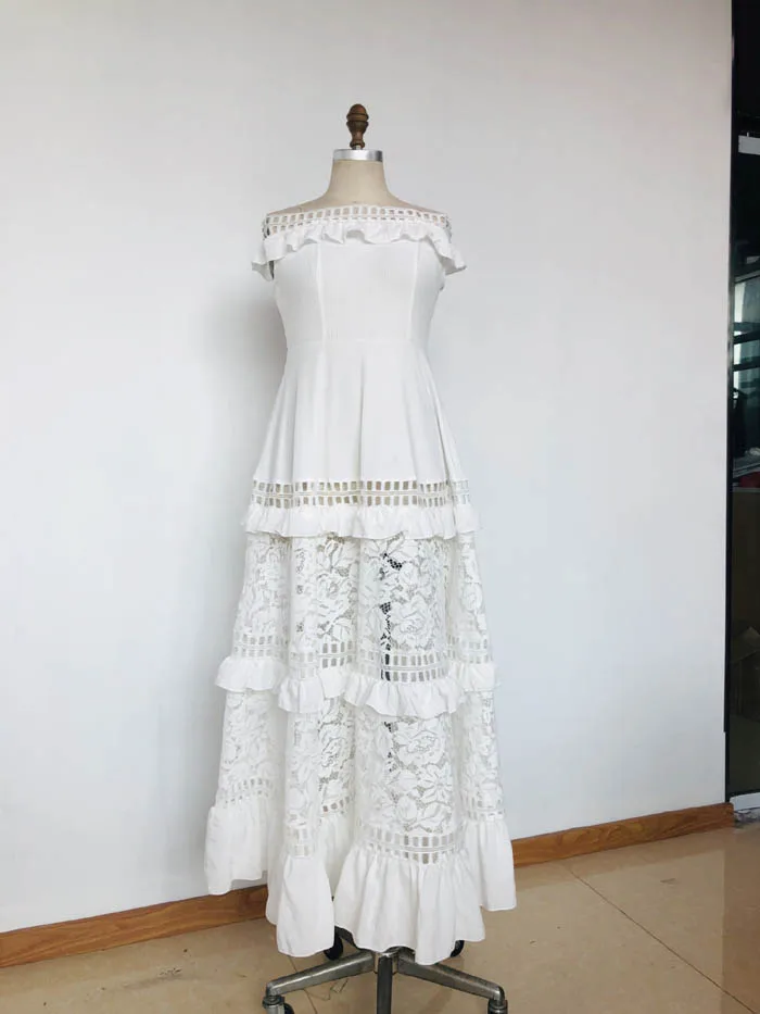 Q1062  New Korean Fashion Black White Color Lace Patchwork Bridesmaid Dress Women Evening Dresses 5