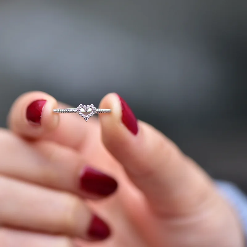 18 carat Solid white Gold Heart Shape White Diamond Ring