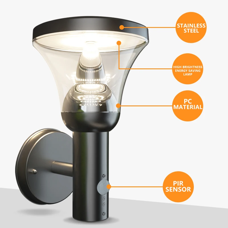 
NBHANYUAN Nordic European Style Deluxe led wall mounted lights stainless steel sconce modern decorative hotel house outdoor 