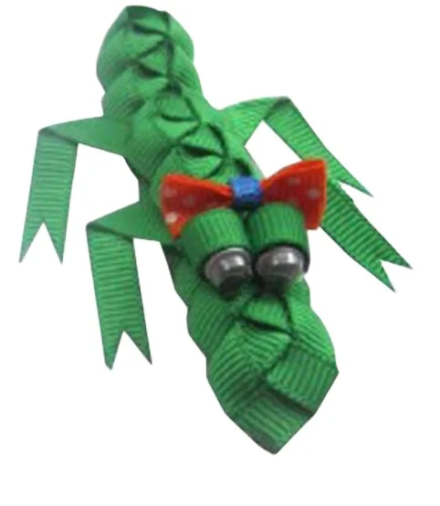 sculpture Crocodile hair bows ribbon Crocodile hair clips for girls unique boutique bows