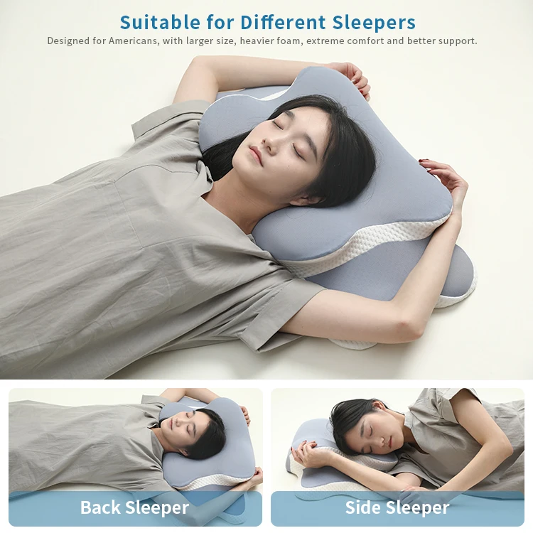 Hnos bed pillows for sleeping - queen size sponge pillow cervical Rectangle memory foam Bed Pillows For Bedroom