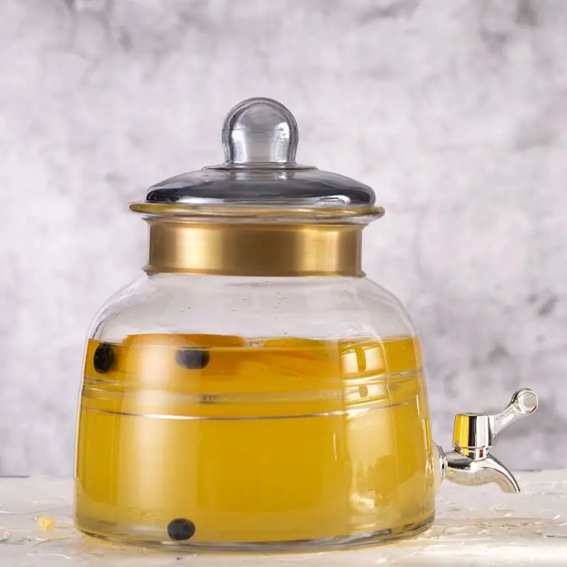 Wholesale SGS certificate Customized logo fruit juice dispenser with copper ring 8L/5L/4L/3L