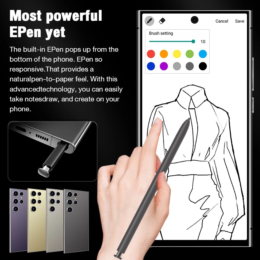 Wholesale Global Version S24 Ultra smart phone Big Screen 7 inch 16+1TB Unlock S-Pen 4G WIFI gaming S23 S24 mobile phone