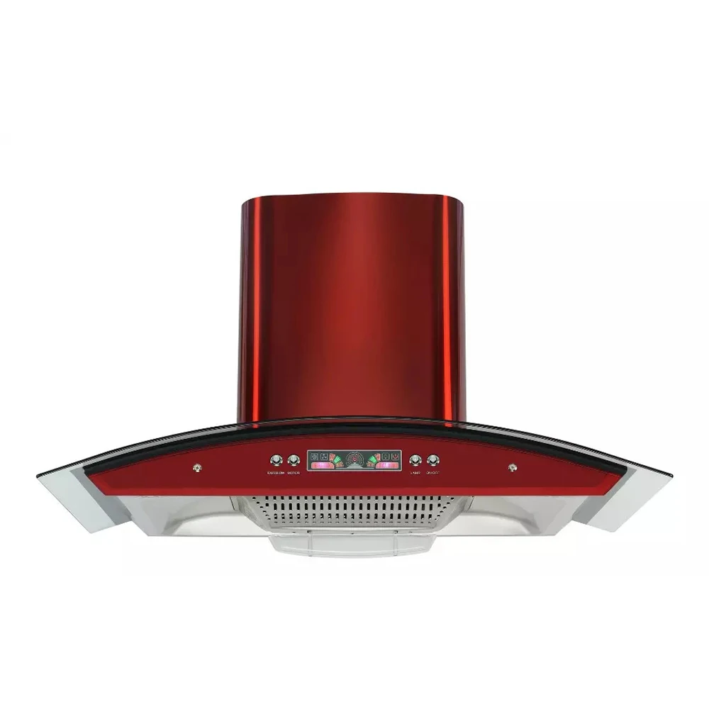Super High Suction 3 Speed Touch Control 900 mm Aluminium Filter 32# Copper Motor Range Hood