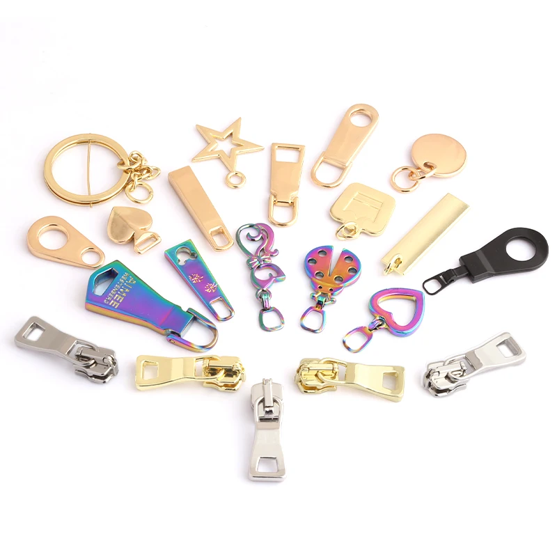 Custom OEM Metal Zipper Pull Custom Logo Slider Brand Logo Bag Zipper Puller Custom Metal Zipper Pull