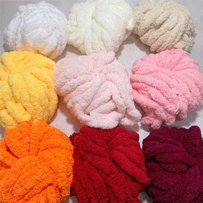 Factory Wholesale 2022 Chunky 3 cm Knit Yarn Chenille Yarn High Quality Fluffy Cute DIY Thick Chenille Yarn for Sweater Hat Mat