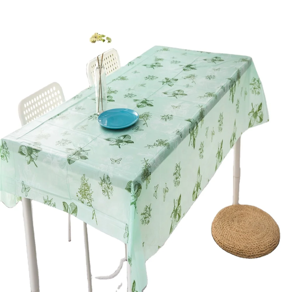 Chi Zhe Custom PVC Clear Vinyl Disposable Plastic Oilcloth Decorative Transparent Square Tablecloth By Roll