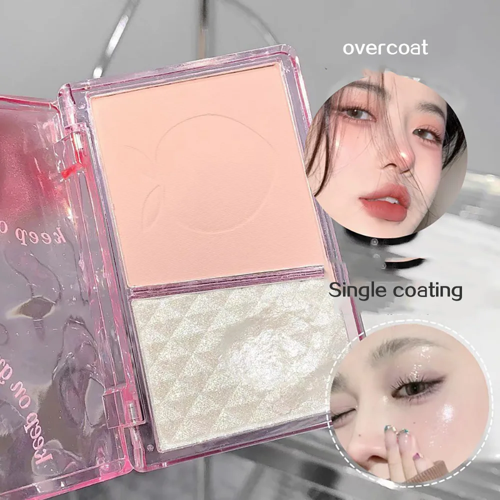 Blush & Highlighter Plate Cruelty-Free Matte Shimmer LEEINTO Long Lasting High Pigment Matte Pressed Powder Blush Plate