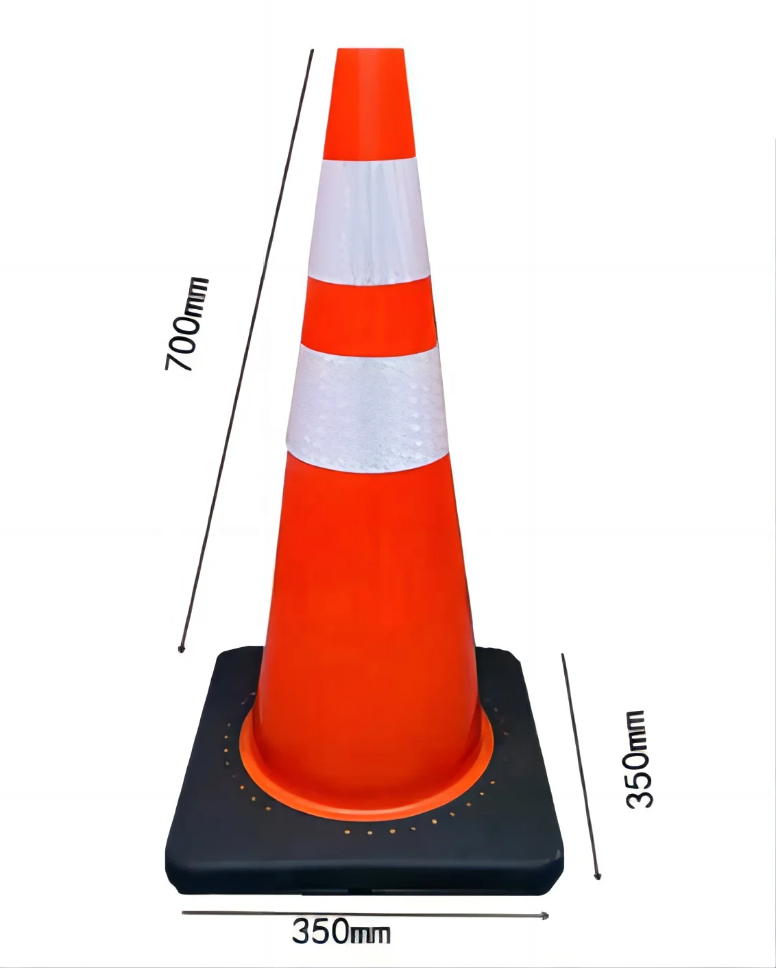 High quality colorful PU blue red reflective plastic traffic cone