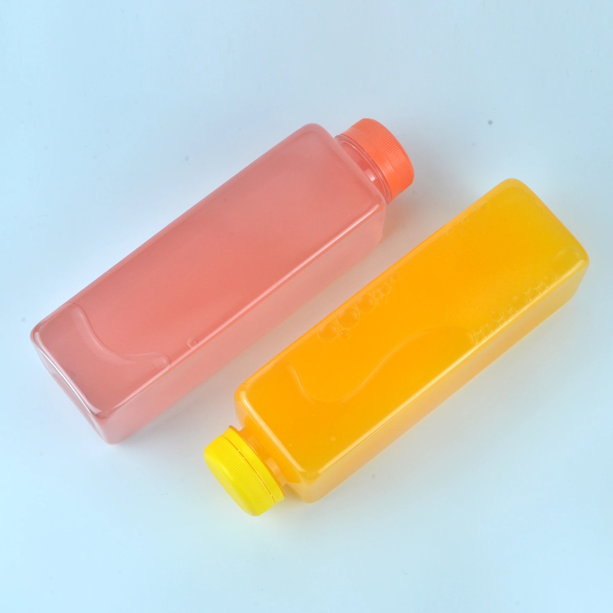 
Custom logo empty eco friendly Square Shape 16 oz juice 500ml Beverage plastic pet Bottle with screw cap for juice packing 