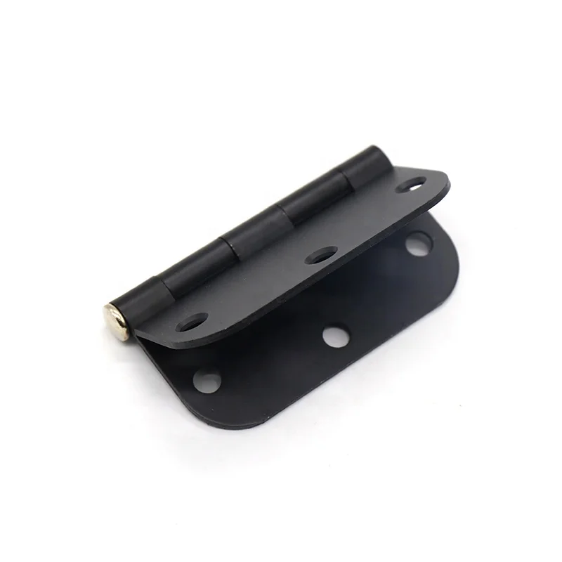 Low Price Markdown Sale Door Hardware 3.5 Inch Iron Kitchen Cabinet Hinge Black Round Corner Door Hinge