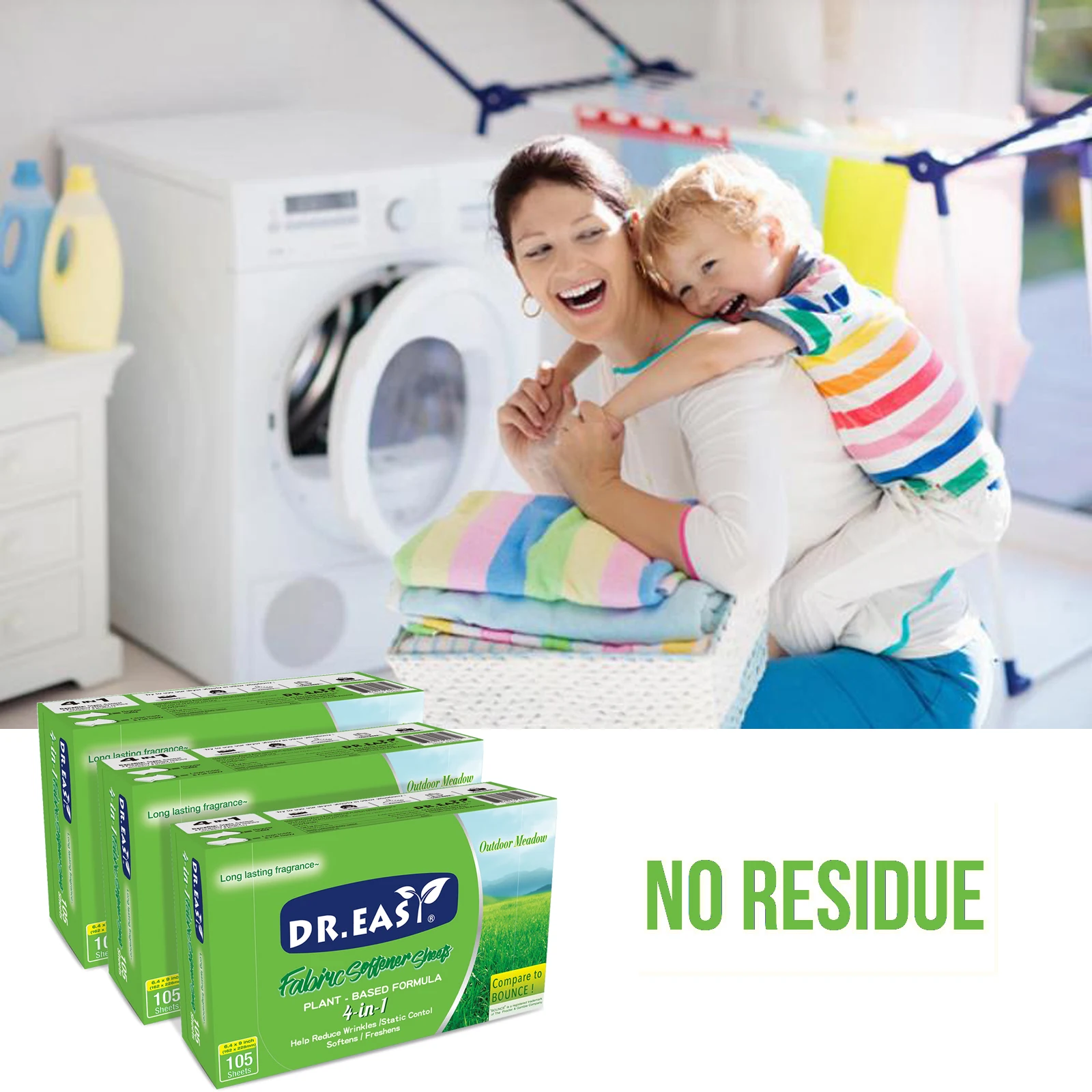 Fabric Softener Sheets organic formula laundry dryer sheets 105ct