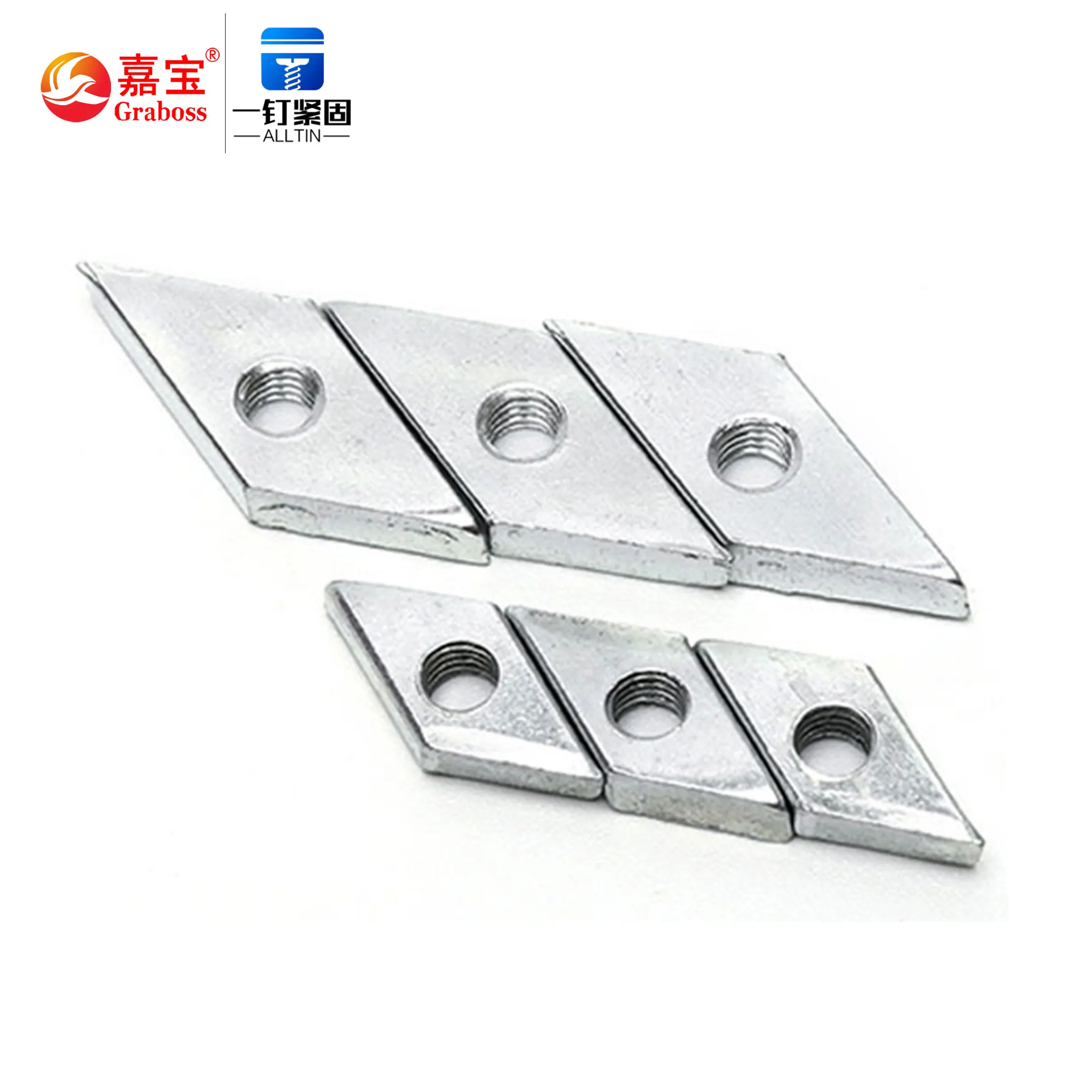 Carbon Steel 4.8 Grade Galvanized Steel Nickel Plated Diamond Connecting Rhombus Nuts