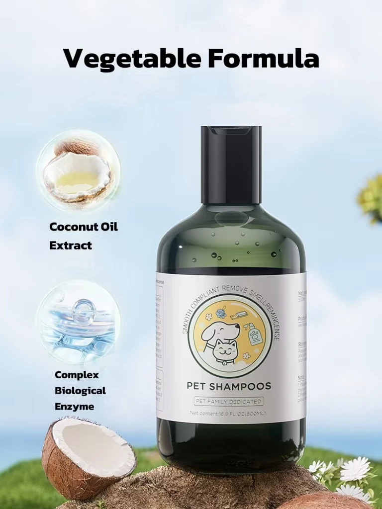 Natural Pet Shampoo for Dogs and Cats Deep Cleaning Hair Conditioner coconut oil extract