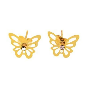 Women Butterfly Stainless Steel Stud Earrings