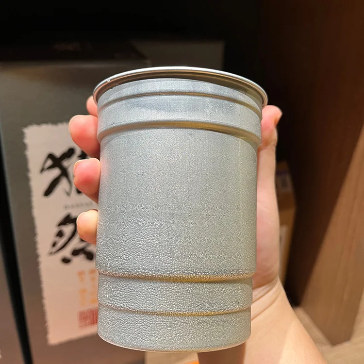 New Arrival Creative Eco-Friendly Bpa Free Recycled Beverage Cold Drinking Cup Aluminum 16 Oz 500Ml Beer Mug