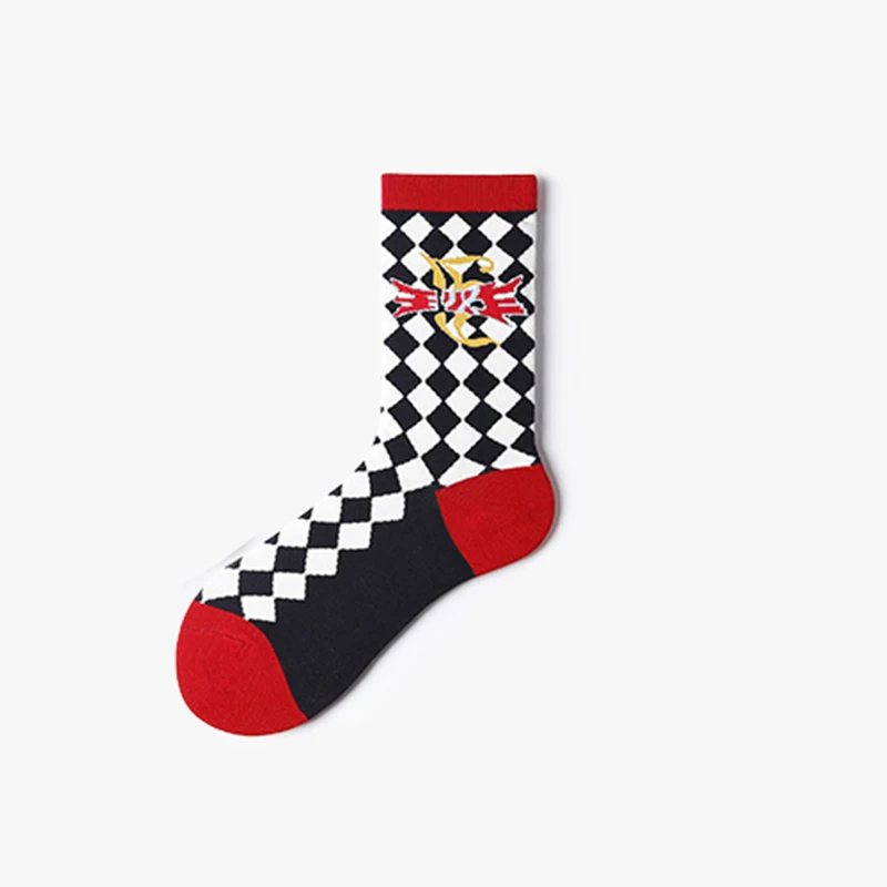
Fun Custom Crew Men Dress Red White And Blue Poker Socks 