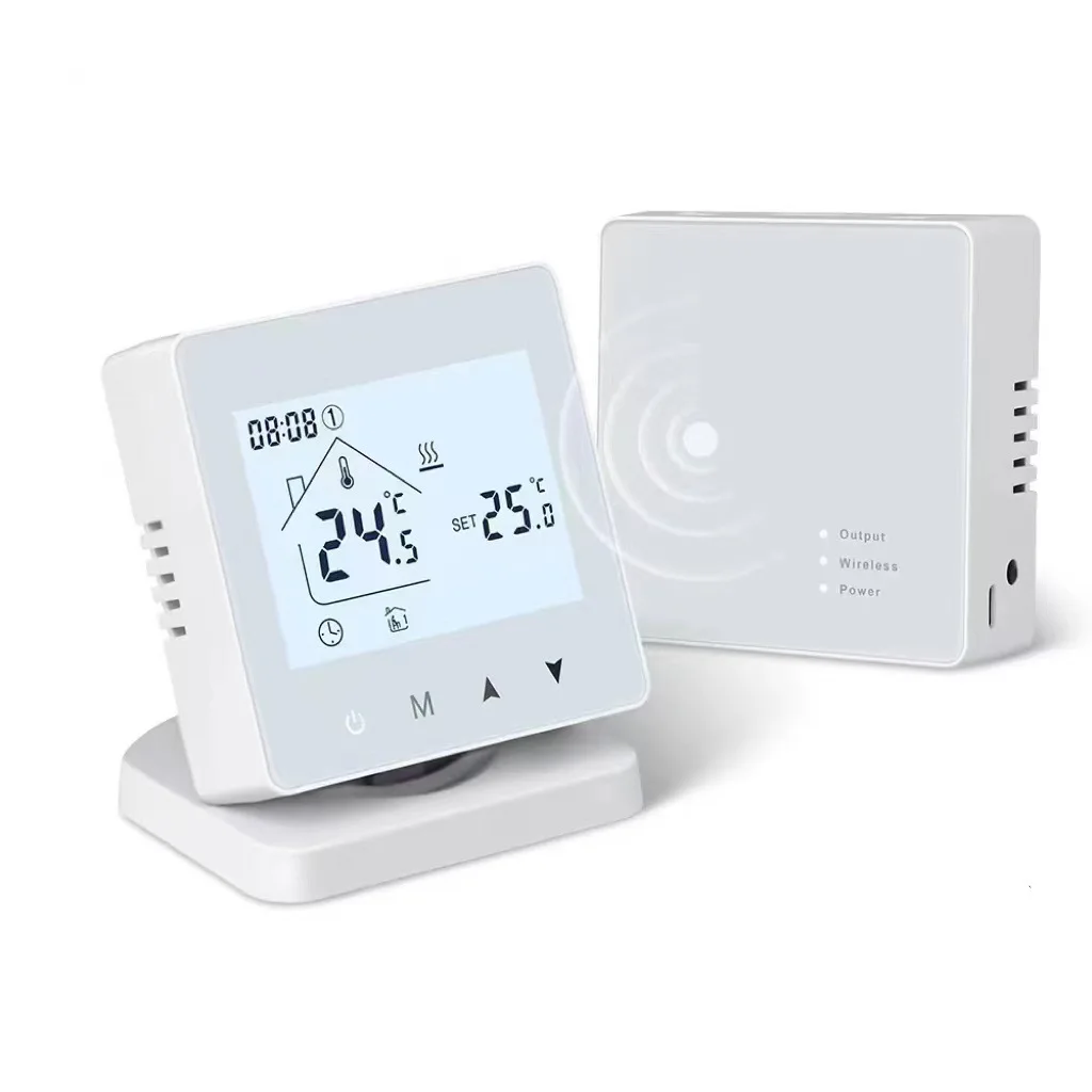 RF433 wireless thermostat for water heating gas boiler room thermostat
