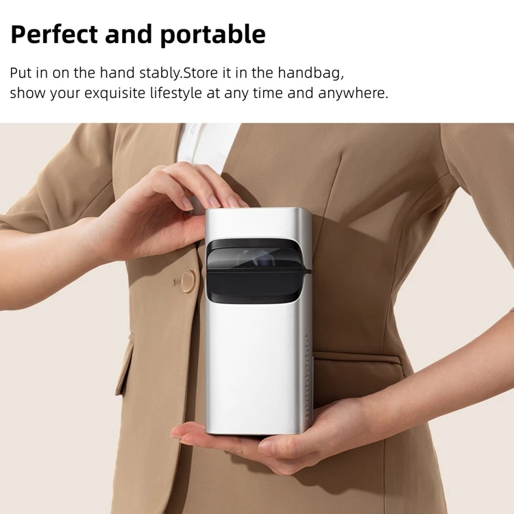 Mini Projector DLP - 5G WiFi Portable DLP Projector with 1080P Movie Projector 200 ANSI Lumen, Built-in Android 9.0 System