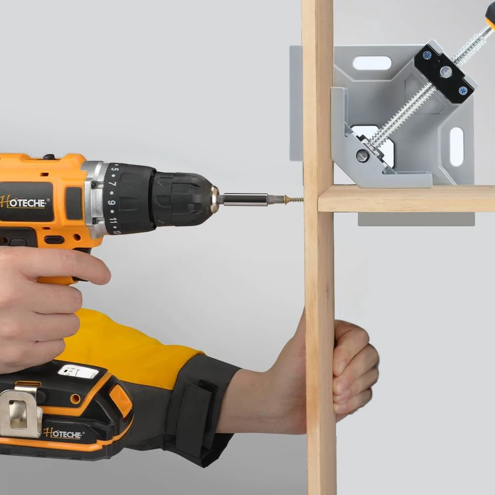 Single-handle 90-Degree Right Angle Fixing Clamp Adjustable Swing Jaw Carbon Steel Threaded Rod Woodworking Jigs for Welding