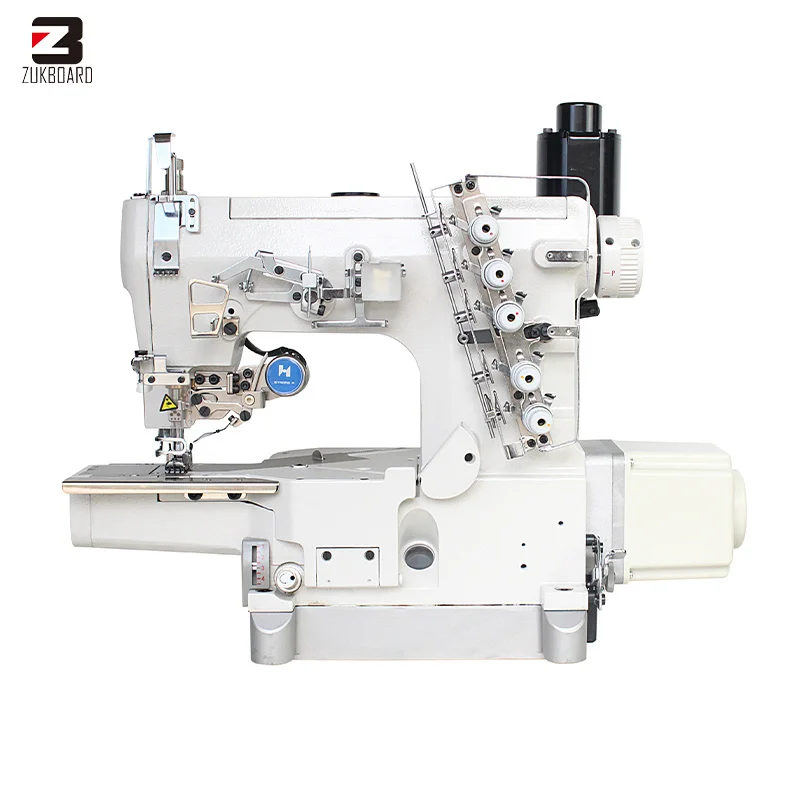 Direct drive servo motor flat seaming cover stitch sewing machine with automatic wire cutting function