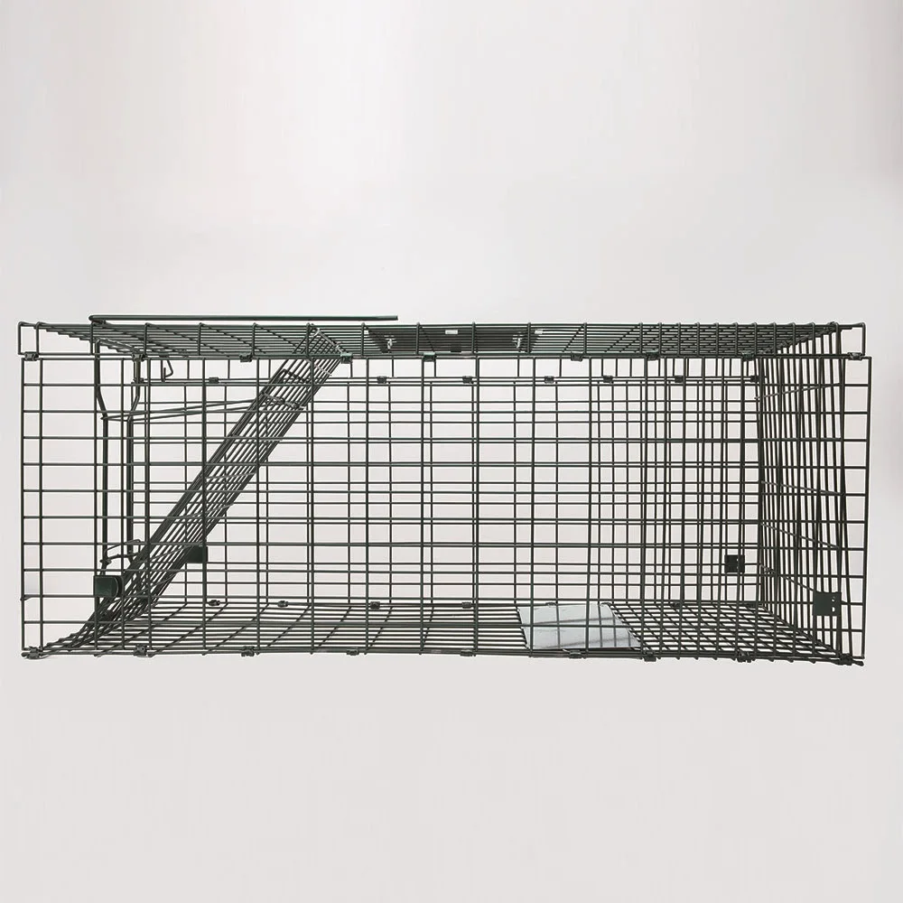 Складная гуманная ловушка для кошек, сверхпрочная железная квадратная отпугиватель животных, клетка для кошек