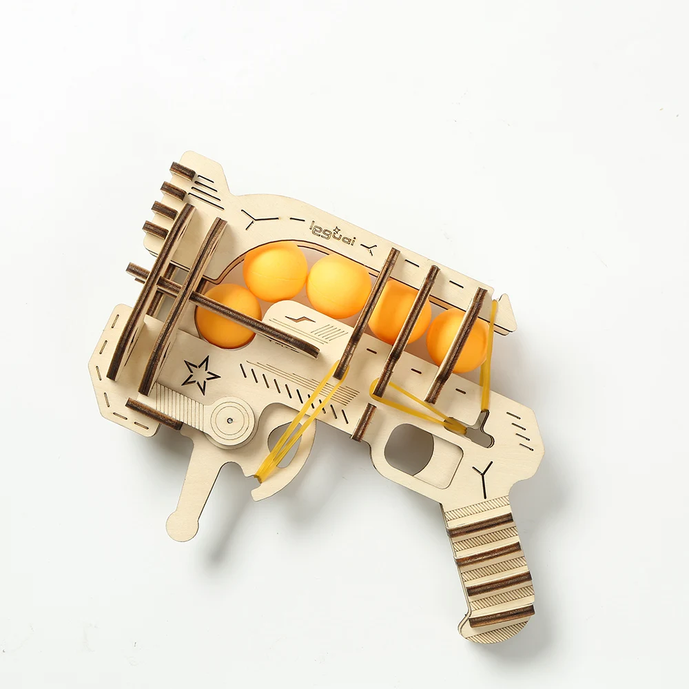 Amazon supplier New 3D Laser Cut Assemble puzzle gun model toy wooden toy puzzle 3D Gun Puzzle