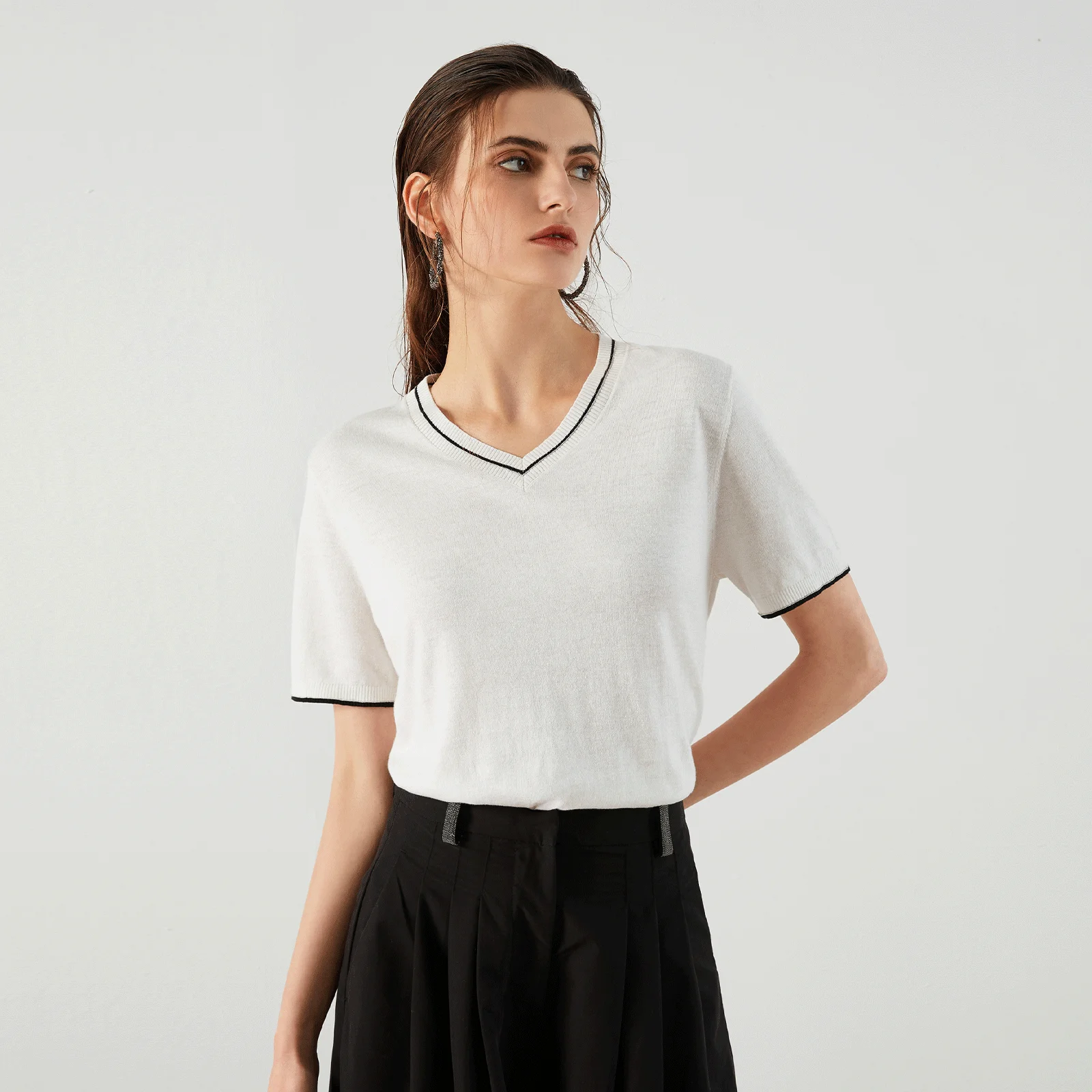 BC-257 Top Quality Ladies T Shits Short Sleeved Tops For Woman Garment Factory In China Oem Odm Clothing