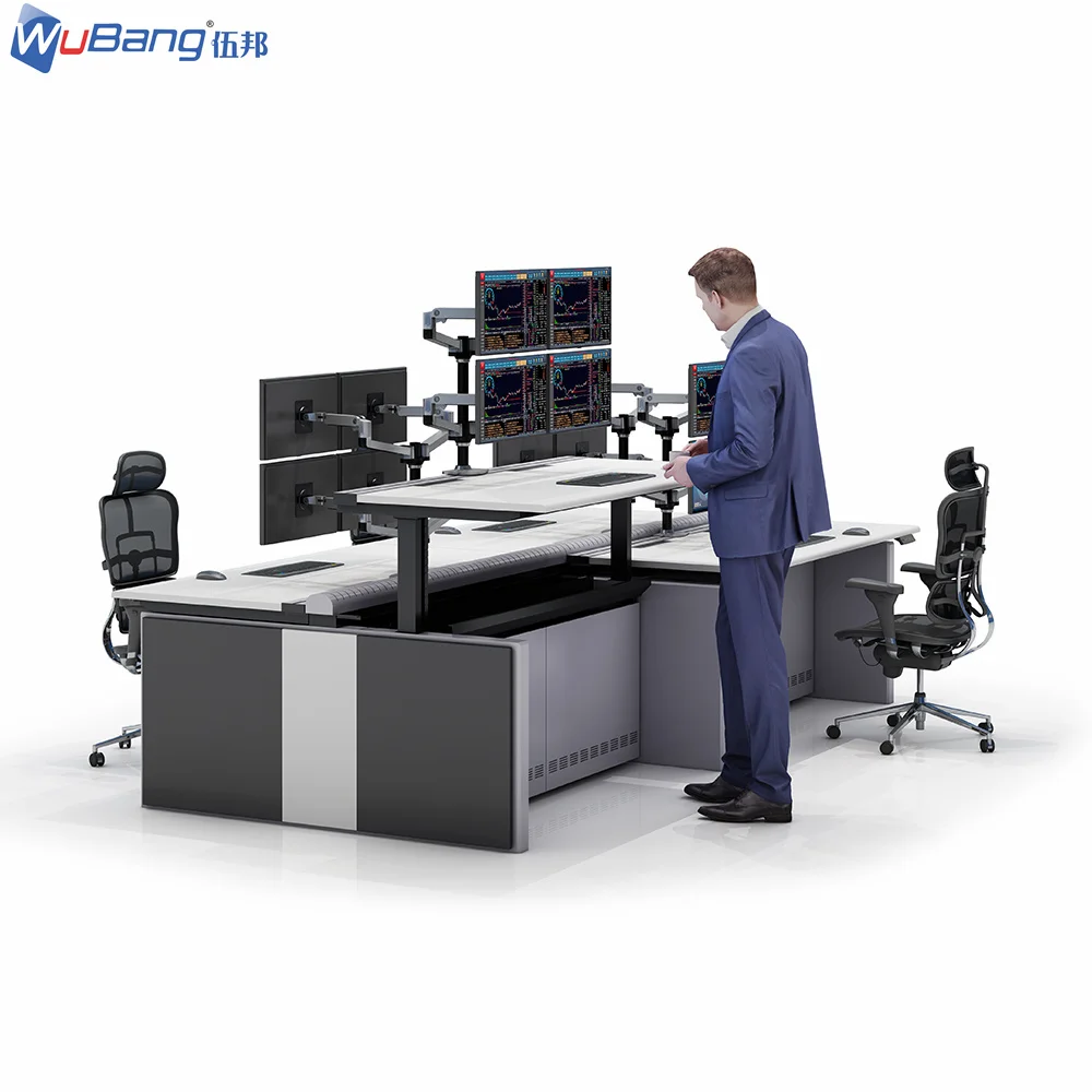 Custom Size Modular Design Command Center Cctv Security Control Console Furniture For Securities Trading Center