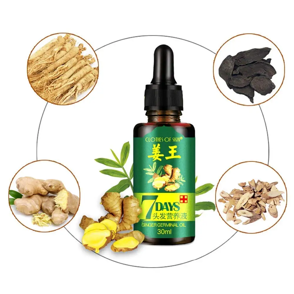 
Hot sale 30ml Hair Loss Treatment Growth Oil Nutrient Solution natural organic ginger hair growth essence 7 days for man woman 