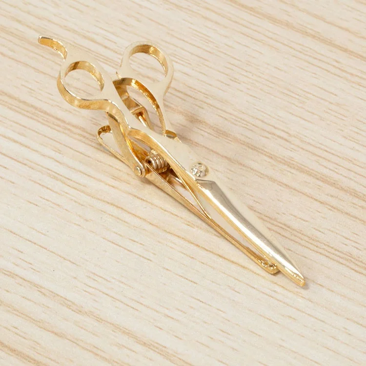 Wholesale Fashion Clothes Accessory 18K Gold Plated Copper Scissor Tie Clip for Men