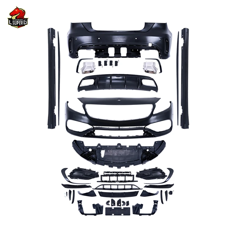 Hot selling car body kit for Mercedes BENZ A-Class W176 upgrade A45 Amg style front rear bumper side skirts exhaust