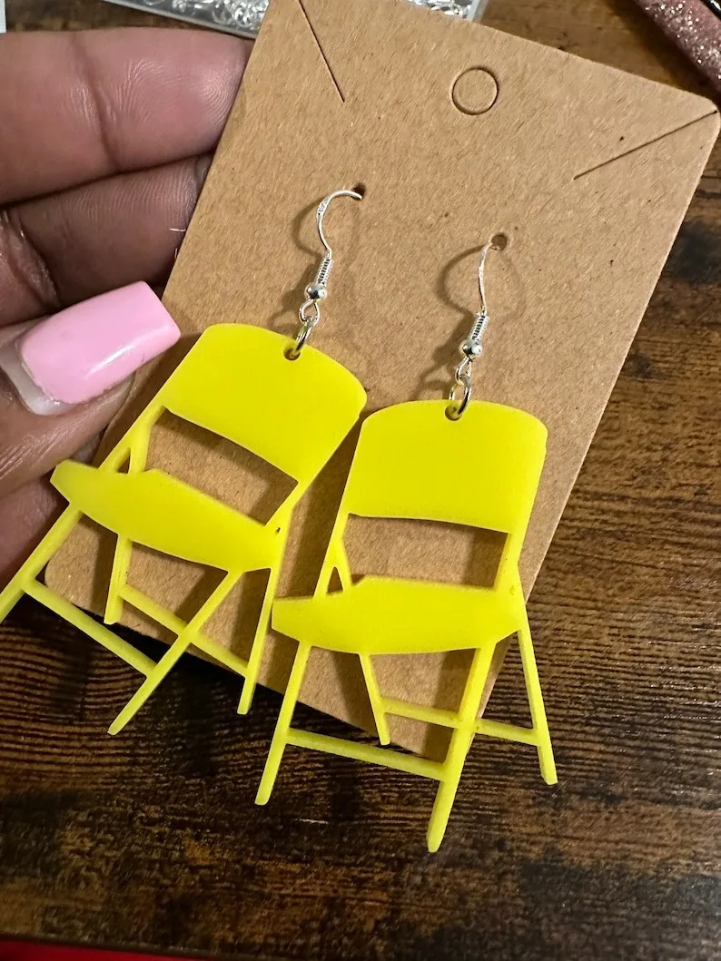 Wholesale Fashion Designer Custom Folding Chair Earrings Diy Color Alabama Stool Chairs White Chair Earrings For Women Girls