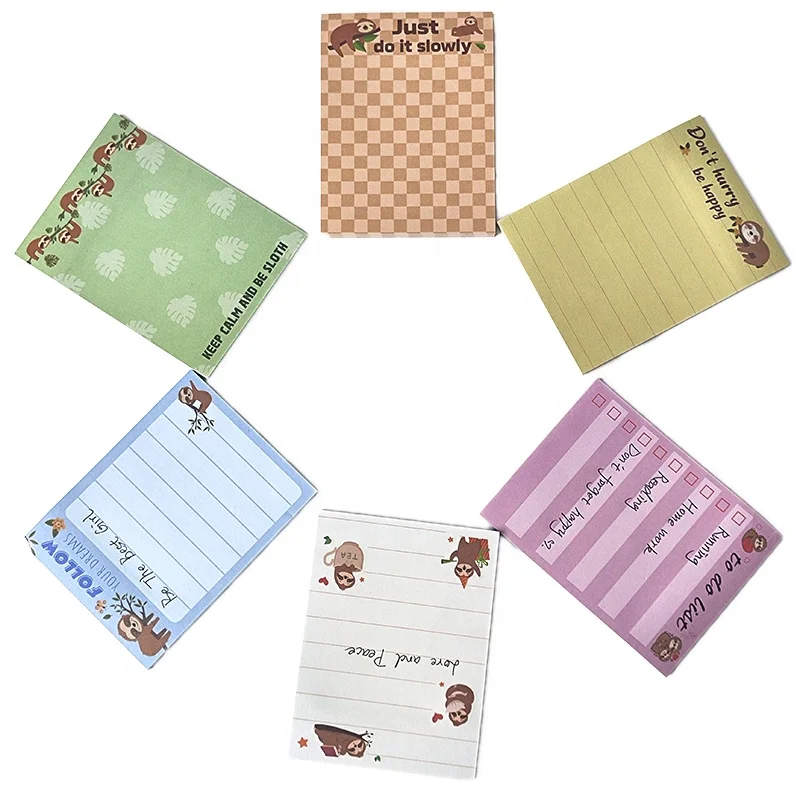 Cute Supplier Custom Shape School Office Cartoon Students Kids Sticky Notes Memo Pad