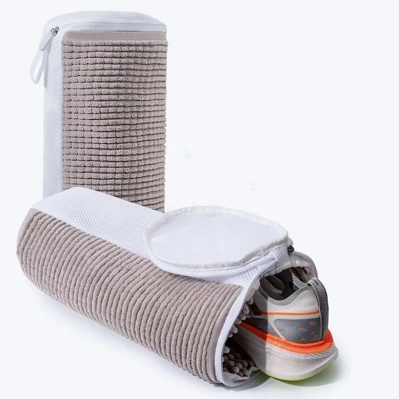 Sewn Fabric Reusable And Durable Zipper Plush Shoe Washing Bag Large Capacity Special Shoe Wash Bag