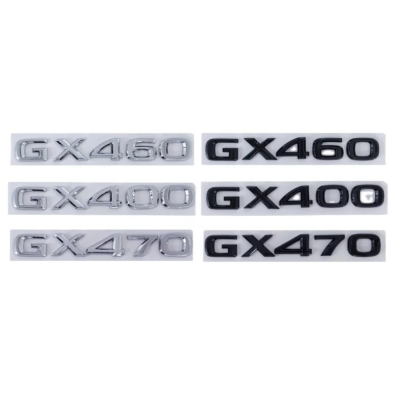 Hot sale 3D car sticker ABS plastic plated iron GX400 GX460 GX470 badge logo for car trunk sticker decoration