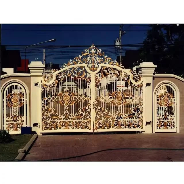 Chinese Manufactures Royal Outside Door House Galvanised Aluminum Gate Decorative Aluminum Gates Portail Aluminium