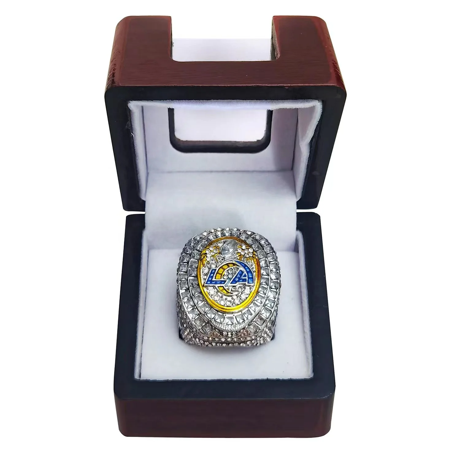 The  Newest 2022 Los Angels Rams Official Championship Rings with opened ring top and  custom sports rings for men